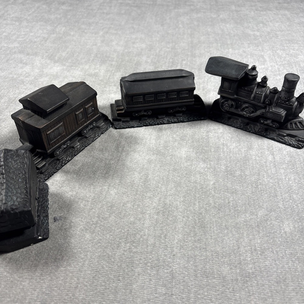 4 Tamarack Coal Carving Steam Train Decor Railroadiana Set No. 97